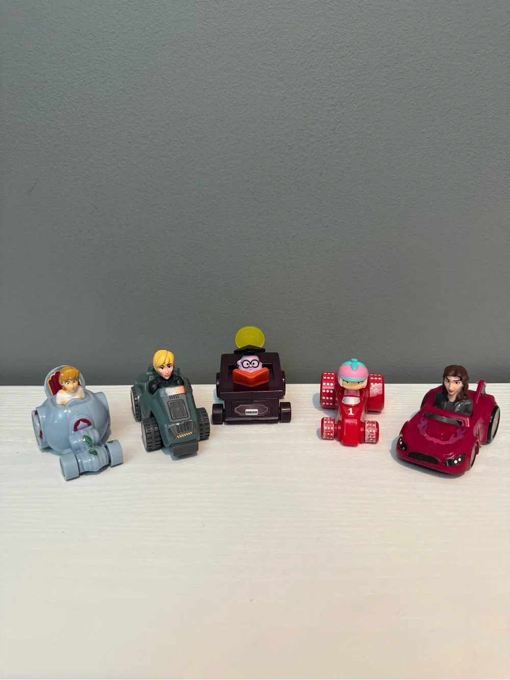McDonald's Kids Character Vehicle Set - Red, Gray, Dark Gray, Burgundy, Pink